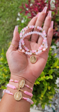 "Sparkle Me Pink" 5pc Handmade Virgin Mary Bracelet Bundle