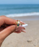 "Waves" 14K Gold Plated Princess Ring