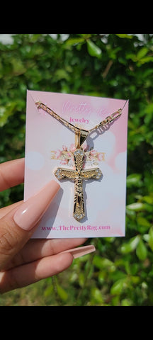 "God Found Me" 14K Gold Plated Jesus Cross Necklace