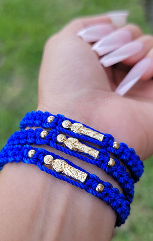 Amazon.com: Macrame Bracelet Men Knot Friendship Bracelets Blue Teal  Turquoise Waxed Cord Rope by RUMI SUMAQ Handmade Jewelry : Handmade Products
